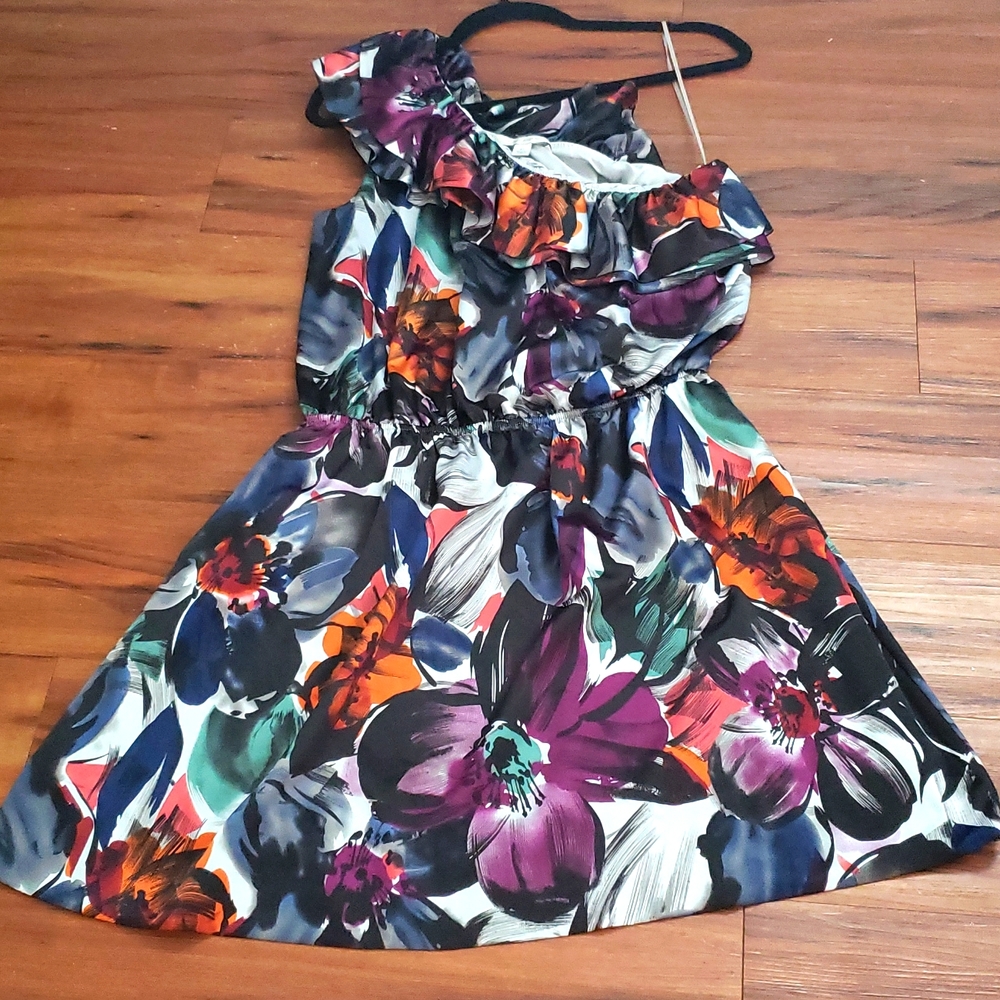 One shoulder beautiful floral dress
